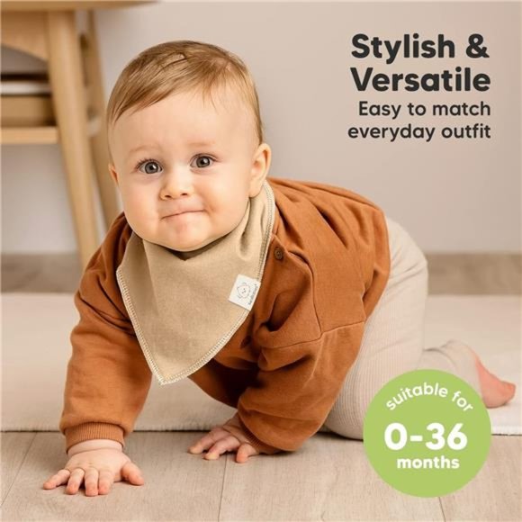 8-Pack Organic Baby Bandana Drool Bibs for Girls - Baby Bibs for Baby Girls - Picture 4 of 7